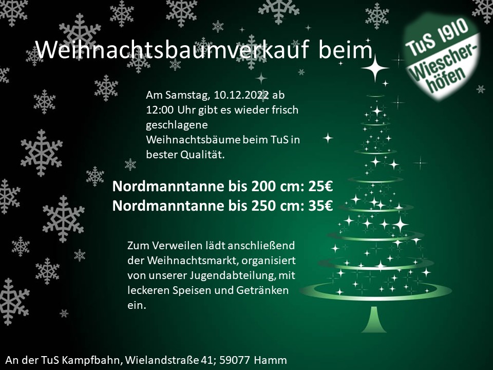 Read more about the article Bitte vormerken! Weihnachtsbaumverkauf
