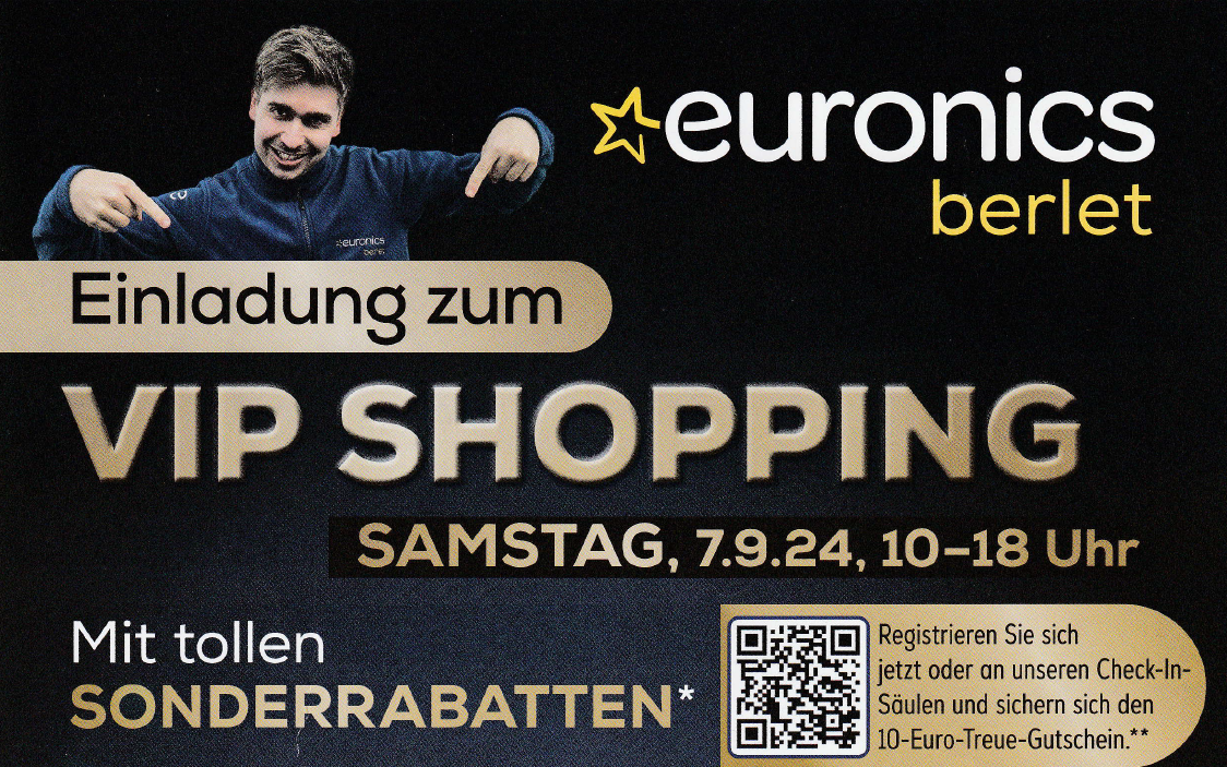 You are currently viewing Einladungzum VIP Shopping euronics- berlet